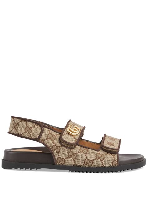 gucci double g canvas sandals|Gucci jelly thong sandals.